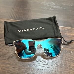 Shady Rays Sunglasses Polarized Clear Frame with Blue Mirrored Lenses